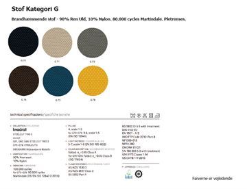 Kategori G, 2 - Brandhæmmende stof - 90% Ren Uld, 10% Nylon - 80.000 martindale